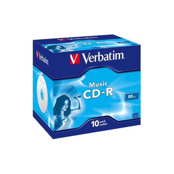 Диск CD Verbatim 700Mb 16x Jewel Case 10 Pack Music (43365)