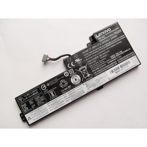 Акумулятор до ноутбука Lenovo ThinkPad T470 01AV421, 2095mAh (24Wh), 3cell, 11.46V, Li-ion (A47458)