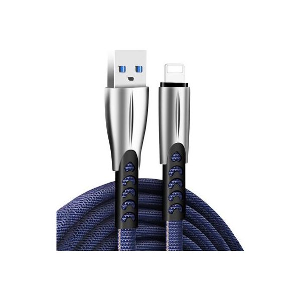 Дата кабель USB 2.0 AM to Lightning 1.0m zinc alloy blue Colorway (CW-CBUL010-BL)