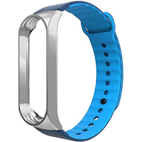 Ремінець до фітнес браслета Armorstandart Sport Silicone Band для Xiaomi Mi Band 3 Silver/Blue (ARM54515)