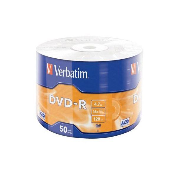 Диск DVD Verbatim 4.7Gb 16X Wrap-box 50шт MATT SILVER (43788)