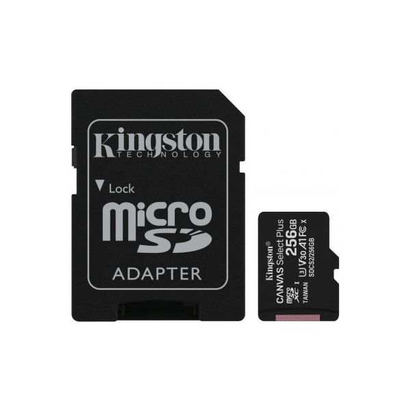 Карта пам'яті Kingston 256GB microSD class 10 A1 Canvas Select Plus (SDCS2/256GB)