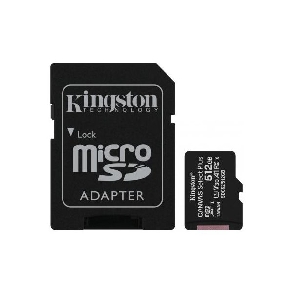 Карта пам'яті Kingston 512GB microSD class 10 A1 Canvas Select Plus (SDCS2/512GB)