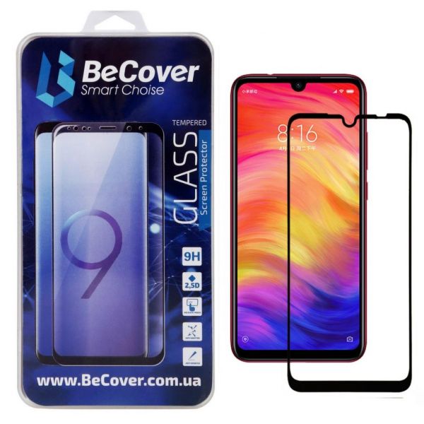 Скло захисне BeCover Full Glue & Cover Xiaomi Redmi Note 7 Black (703190)