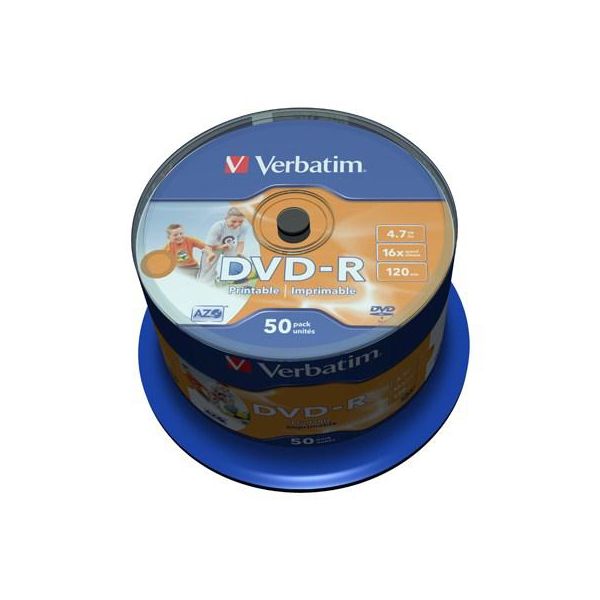 Диск DVD Verbatim 4.7Gb 16X CakeBox 50шт AZO Print (43533)