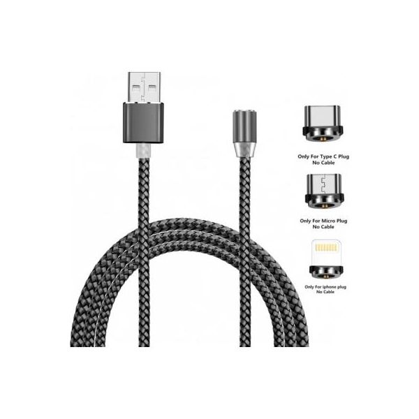 Дата кабель USB 2.0 AM to Lightning + Micro 5P + Type-C 1.2m Magneto gre XoKo (SC-350MGNT-GR)