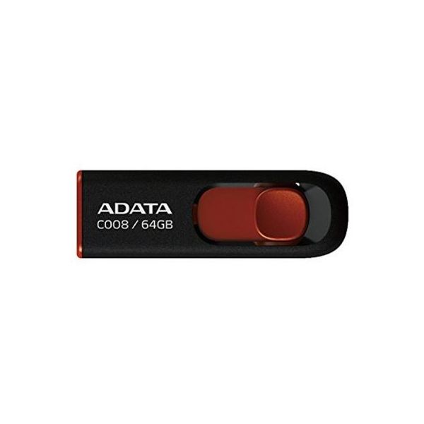 USB флеш накопичувач ADATA 64GB C008 Black+Red USB 2.0 (AC008-64G-RKD)