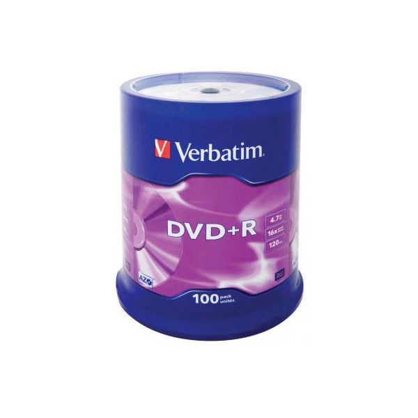 Диск DVD Verbatim 4.7Gb 16X CakeBox 100шт (43551)