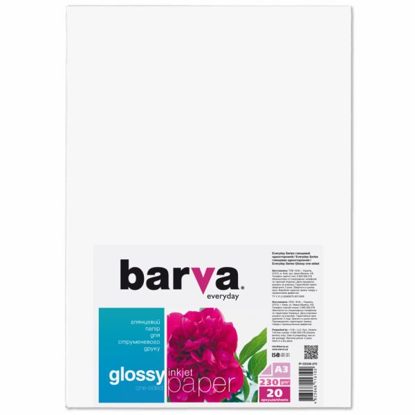 Фотопапір Barva A3 Everyday Glossy 230г, 20л (IP-CE230-275)